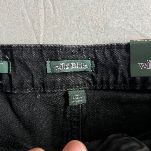 Wild Fable High Rise Rolled Cuff Black Denim Shorts - Picture 5 of 5